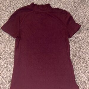 High Neck Ribbed Tee
